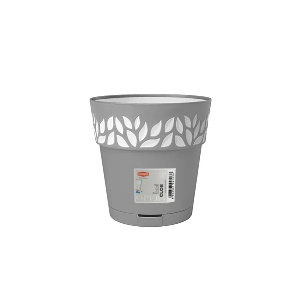 Saksija za cveće Cloe Opera fi 19x19cm 3.2l siva/bela Stefanplast