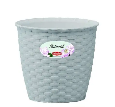Saksija za cveće fi 14x12.8cm 1.1l pvc siva Stefanplast