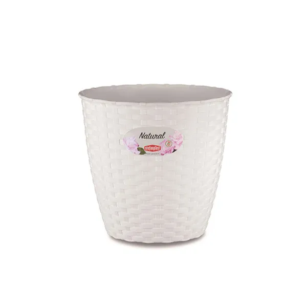 Saksija za cveće fi 19x17cm 3l pvc bela Stefanplast