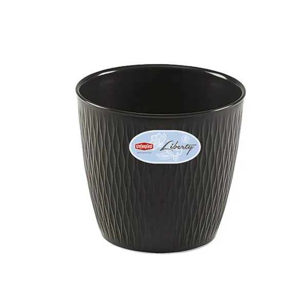 Saksija za cveće Liberty fi 16x15cm 2.3l pvc grafit Stefanplast