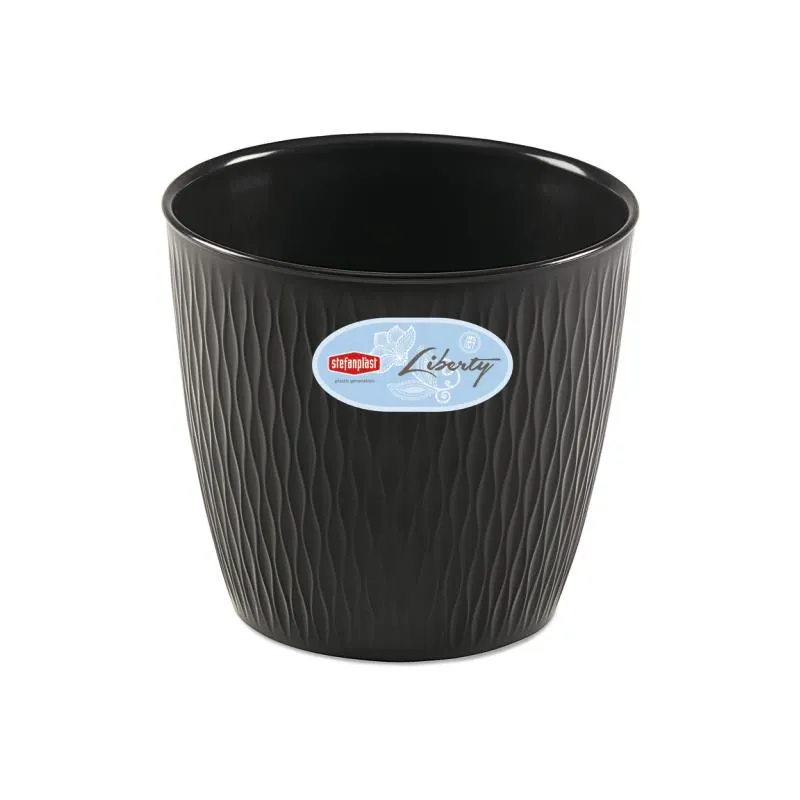 Saksija za cveće Liberty fi 20x19cm 4.6l pvc grafit Stefanplast