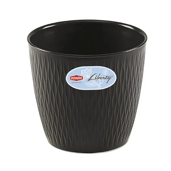 Saksija za cveće Liberty fi 30x27cm 14.2l grafit pvc Stefanplast