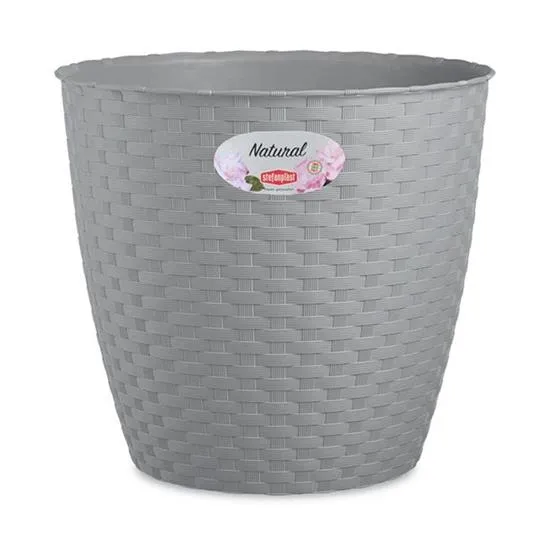 Saksija za cveće Natural fi 14cm 1.1l siva Stefanplast
