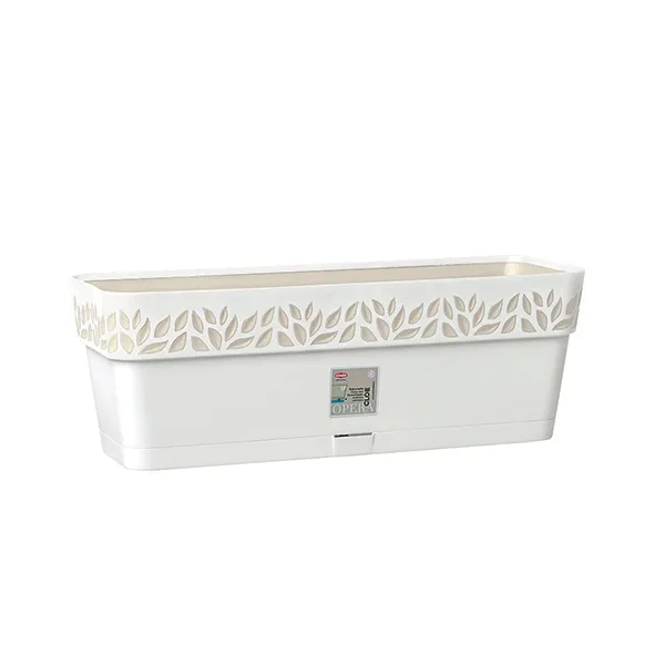Saksija za cveće Opera Cloe 49x18x17cm 9.5l bela/bež