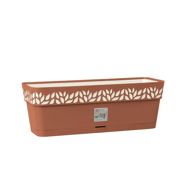 Saksija za cveće Opera Cloe 49x18x17cm 9.5l bela/braon