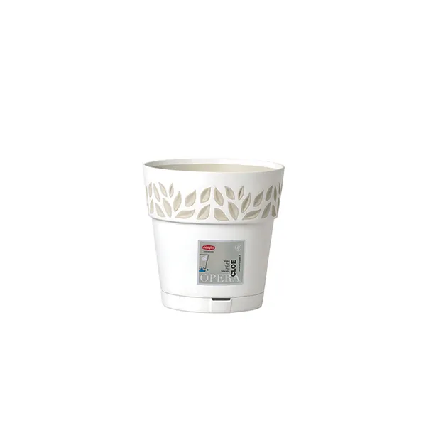 Saksija za cveće Opera Cloe fi 15x15cm 1.5l bela/bež Stefanplast