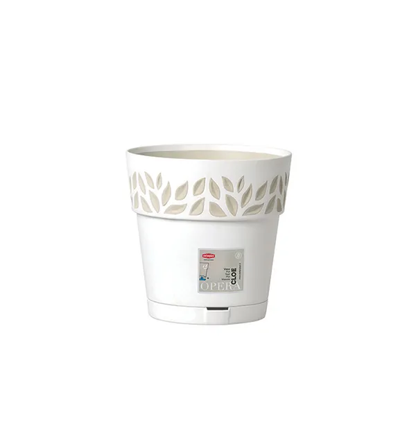 Saksija za cveće Opera Cloe fi 19x19cm 3.2l bela/braon