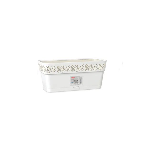 Saksija za cveće Opera Gaia 29x13x12cm 2.7l grafit/bela Stefanplast