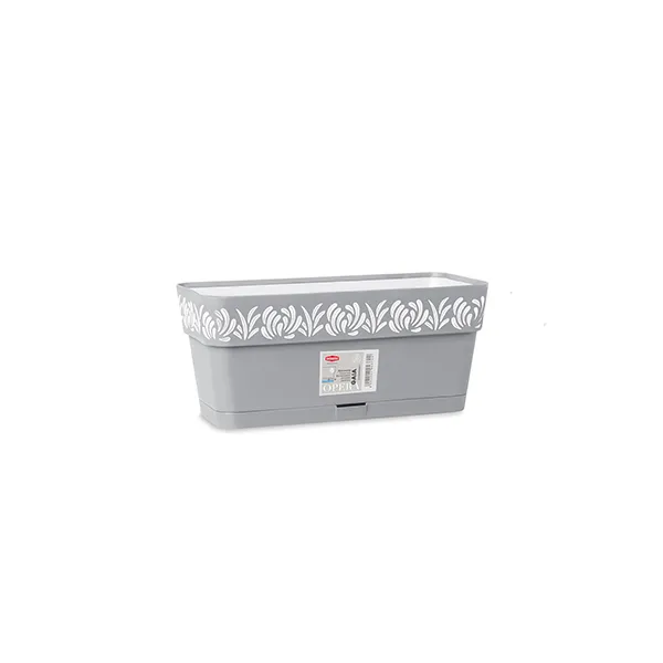 Saksija za cveće Opera Gaia 29x13x12cm 2.7l siva/bela Stefanplast