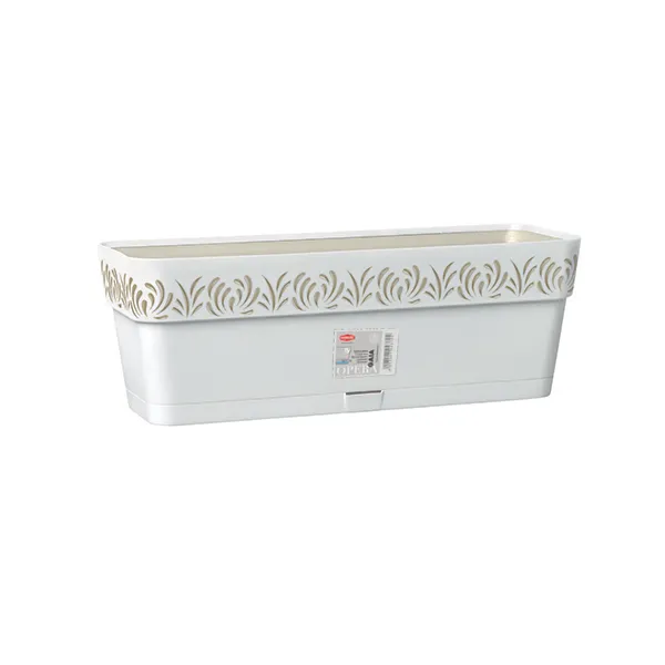 Saksija za cveće Opera Gaia 49x18x17cm 9.5l bela/bež Stefanplast