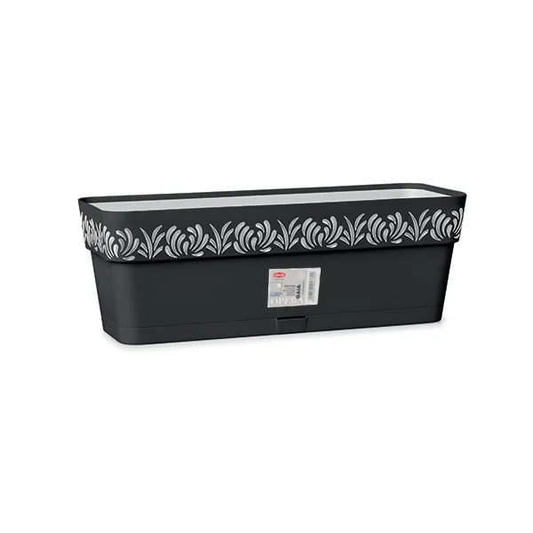 Saksija za cveće Opera Gaia 49x18x17cm 9.5l grafit/bela Stefanplast