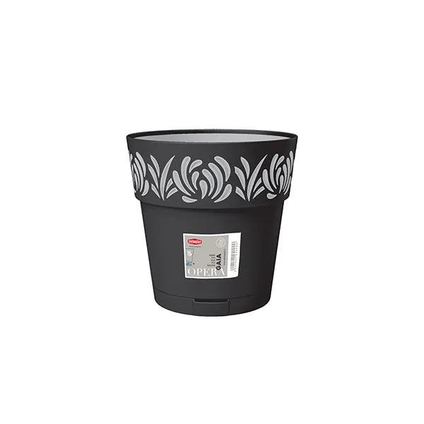 Saksija za cveće Opera Gaia fi19x19cm 3.2l grafit/bela Stefanplast