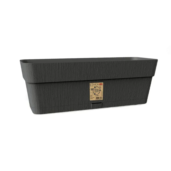 Saksija za cvijeće Ethica 49x18x17cm 9.5l grafit Stefanplast