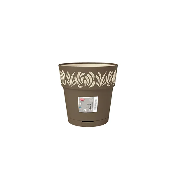 Saksija za cvijeće Opera Gaia fi 15x15cm 1.5l smeđa/krem Stefanplast