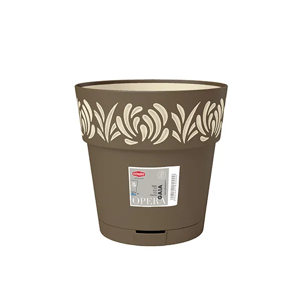 Saksija za cvijeće Opera Gaia fi 25x25cm 7.5l smeđa/krem Stefanplast