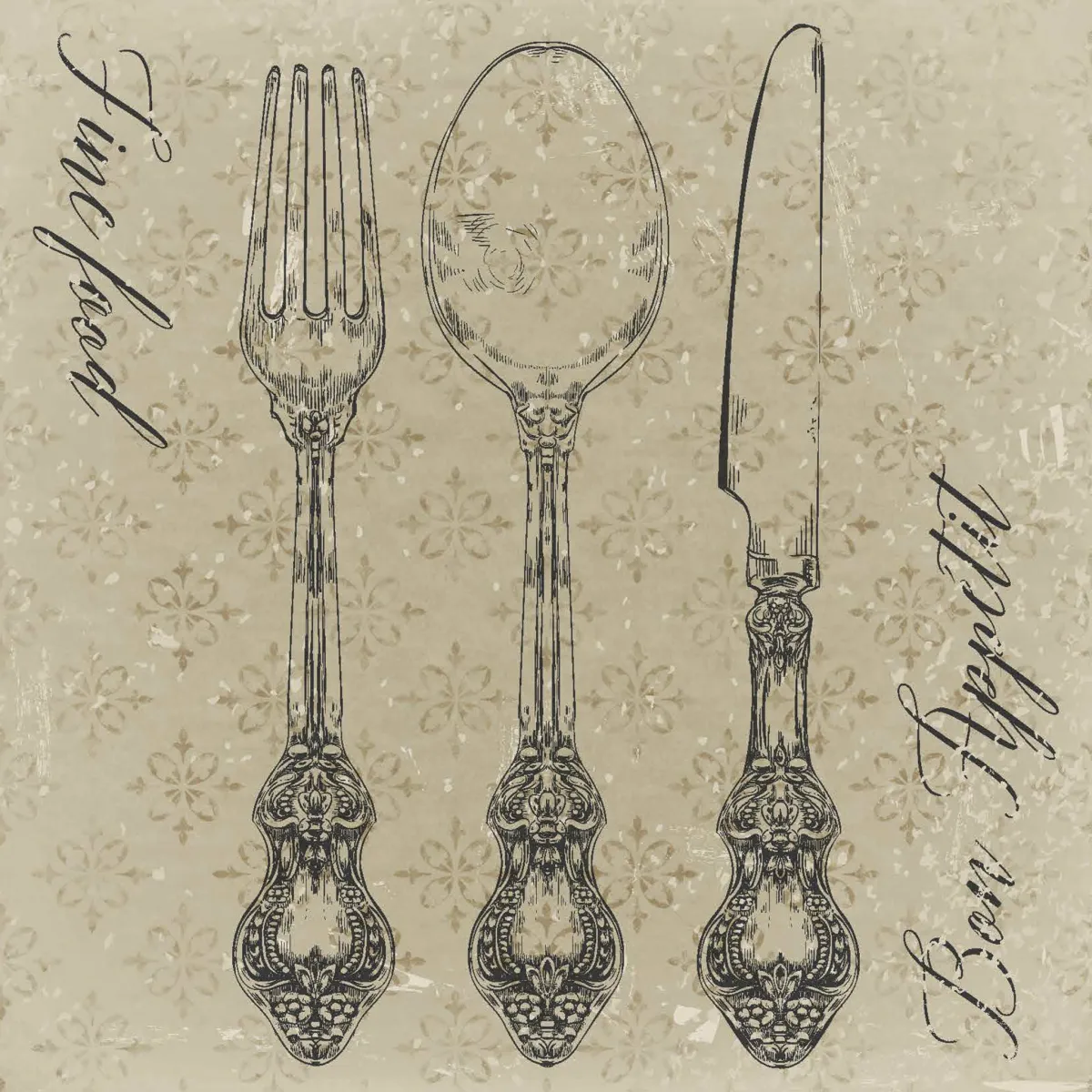 Salvete Fine Food 33x33cm troslojne 20/1 Paper+Design