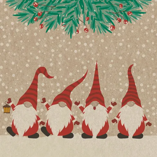 Salvete Happy Santas 33x33cm dvoslojne 20/1 Paper+Design