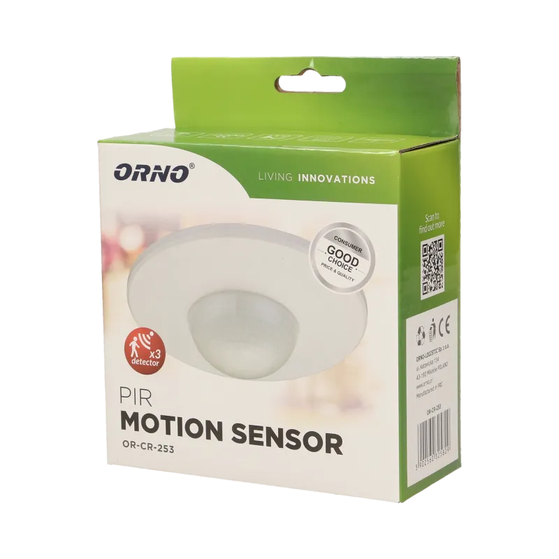 Senzor pokreta IP20 360step. fi 120mm 3 detek. nadgradni beli Orno