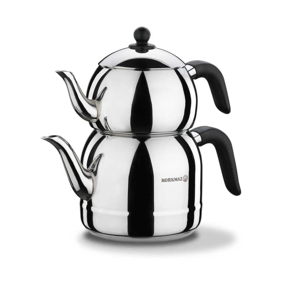 Set čajnika 1.1l/2.5l Retro inoks/crni Korkmaz