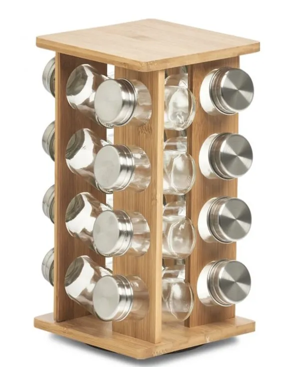 Set doza za začine 16/1 u drvenom držaču 18x18x30cm Zeller