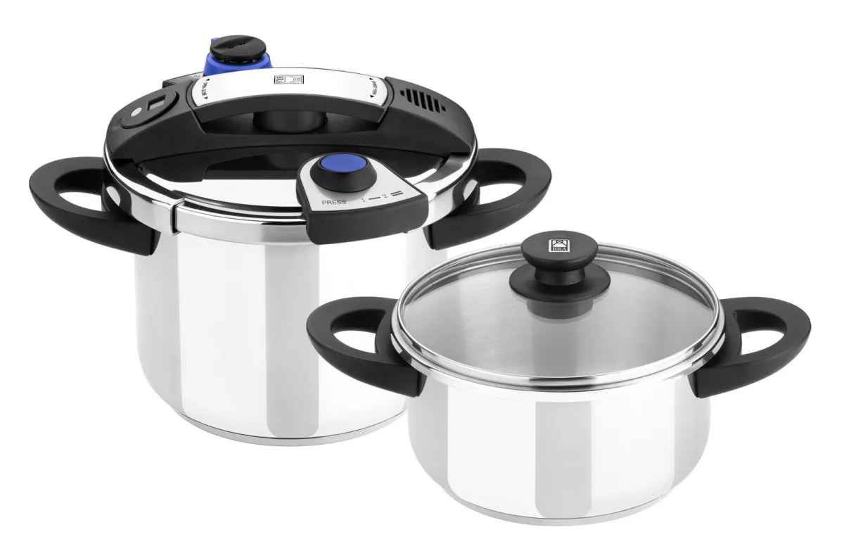 Set ekspres lonac Duetto Facile 7l + lonac 4l sa staklenim poklop. Pintinox