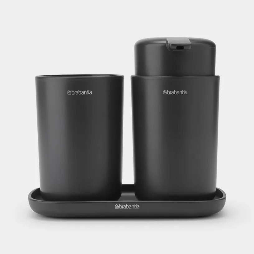 Set galanterije za kupatilo ReNew 3/1 tamno sivi Brabantia