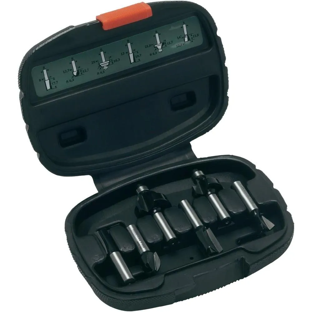 Set glodala za drvo prihvat 8mm u pvc kutiji 6/1