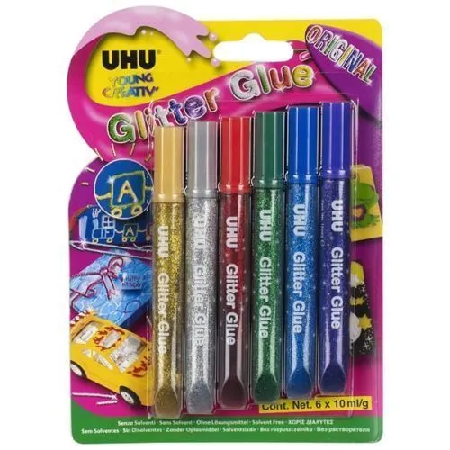 Set lepila sjajnih u boji GLITTER GLUE Original 10ml 6/1 UHU