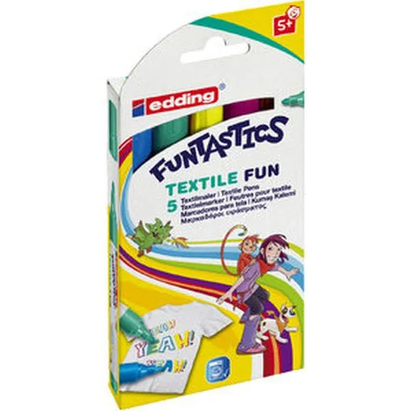Set markera za tekstil Funtastics 2-3mm 17/5 sort 5/1