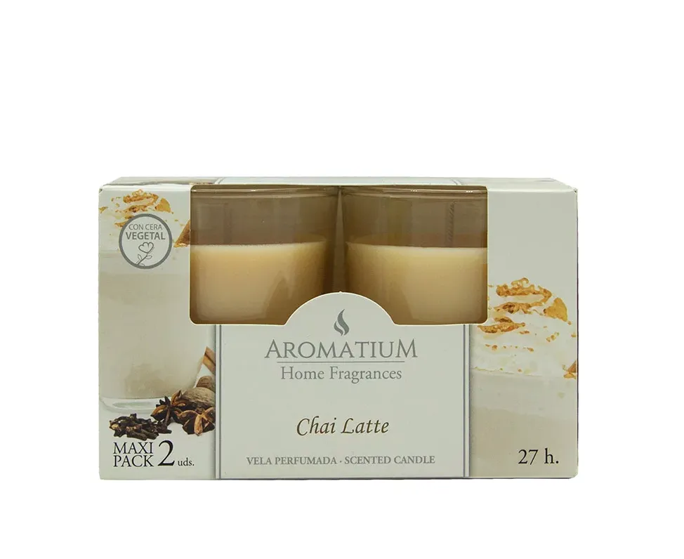 Set mirisnih sveća Chai Latte u staklenoj čaši 2/1 Aromatium