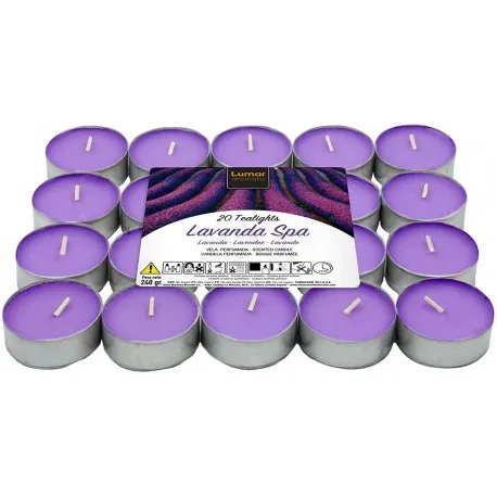 Set mirisnih sveća Lavanda 20/1 ljubičaste 240gr. Velas Lumar