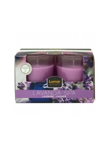 Set mirisnih sveća Lavanda u stakl. čaši 2/1 ljubičaste V. Lumar