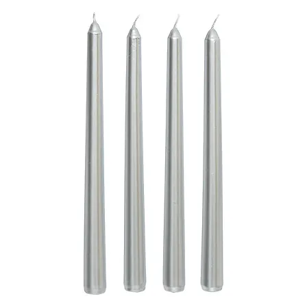 Set novog. ukrasnih sveća 25cm 4/1 boja srebra Atmosphera