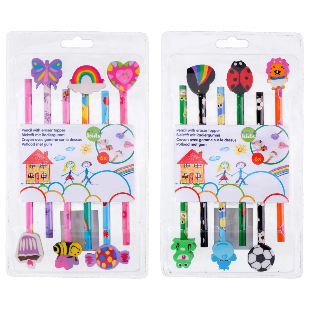 Set olovaka 6/1 sa odvojivim gumicama raznih oblika Topwrite Kids