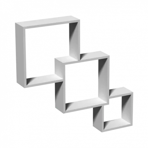 Set polica FIS1 3/1 28x28x10/32x32x10/20x20x10cm bele Velano