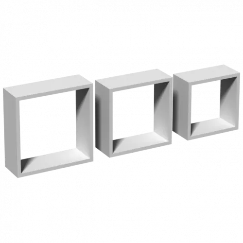 Set polica FSS100 3/1:27x27x10/24x24x10/21x21x10cm bele Velano