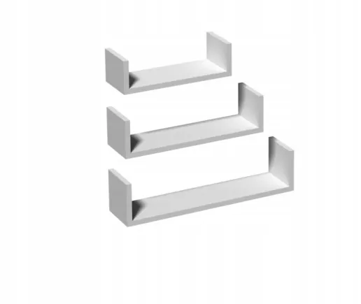 Set polica FUS1 3/1:10x42x10/8.8x34x10/7.6x26x10cm bele Velano