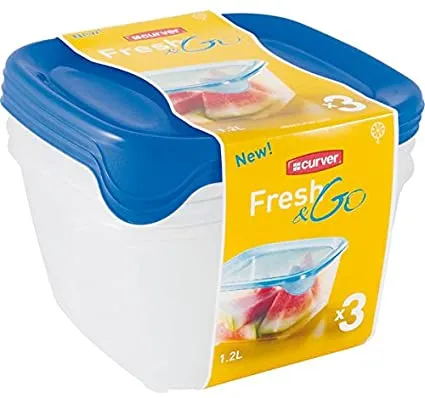 Set posuda za odl. hrane Fresh&Go sa plavim pokl. 3x1.2l 3/1 Curver