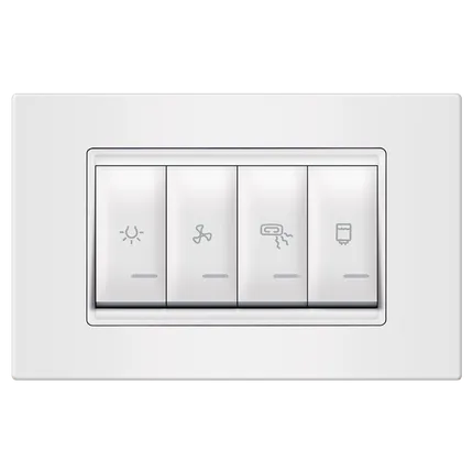 Set sklopki za kupatilo 4x16AX 250V horizontalni EXP beli