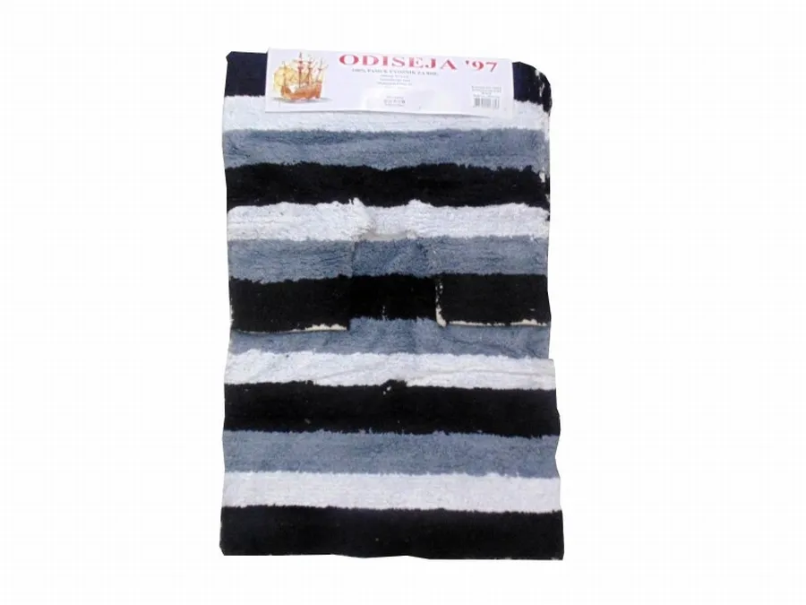 Set staza Stripe za kupatilo 50x80/50x45cm crna 2/1