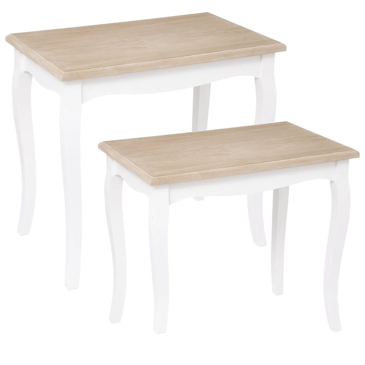 Set stočića Chrysa 48x34x46.3/60x38x56.3cm 2/1 beli Atmosphera