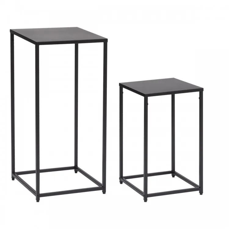 Set stočića Gota 30x30x54.5cm/34x34x74cm 2/1 crni Atmosphera