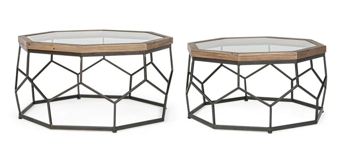 Set stočića Smith fi 77x40 / fi 90x45cm crni 2/1 Bizzotto