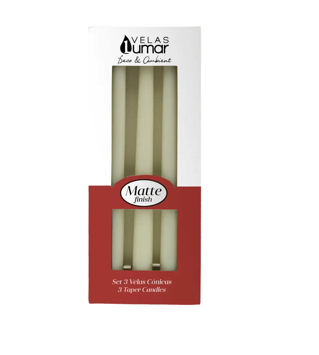 Set sveća Blanco 3/1 bele Velas Lumar