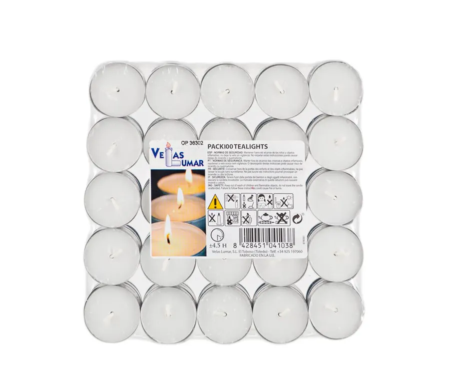 Set sveća Pack 100 Tl 100/1 bele Velas Lumar
