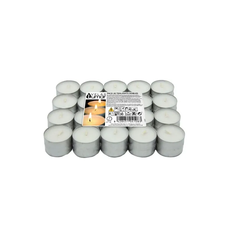 Set sveća Pack 20 Double Tl 20/1 bele Velas Lumar
