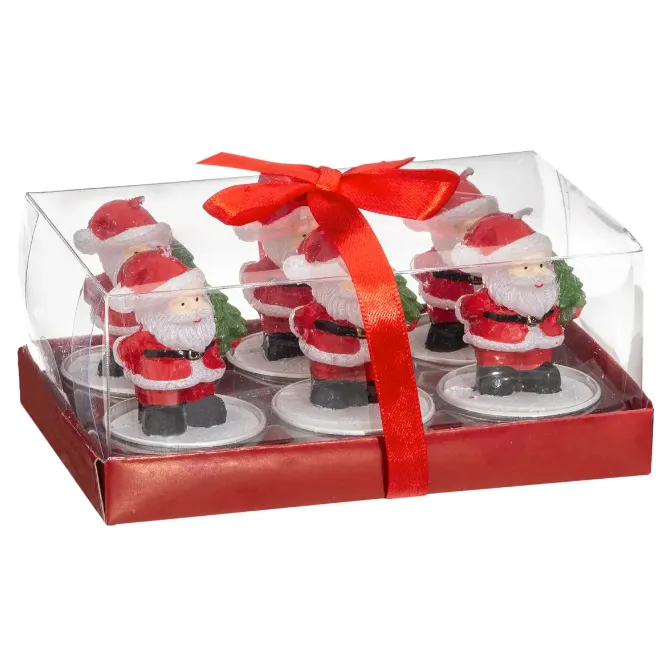 Set tea light sveća sa figuricom Deda Mraza 25gr. 6/1 Atmosphera