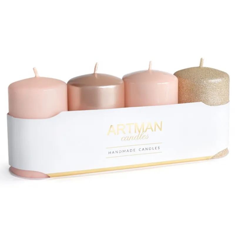 Set ukrasnih sveća Mix Rose Gold 4/1 sort Artman