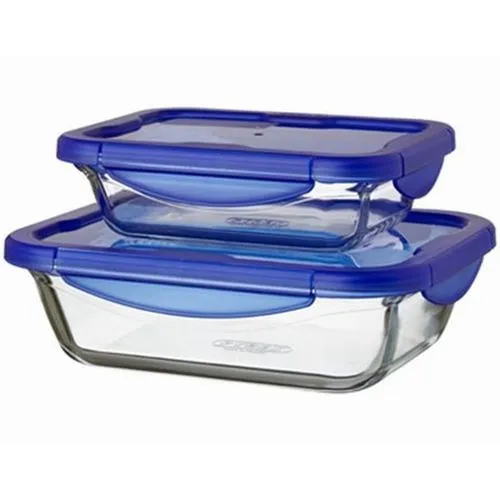 Set vatros.posuda Cook & Go 0.8l/1.7l sa plav.poklopcem 2/1 Pyrex