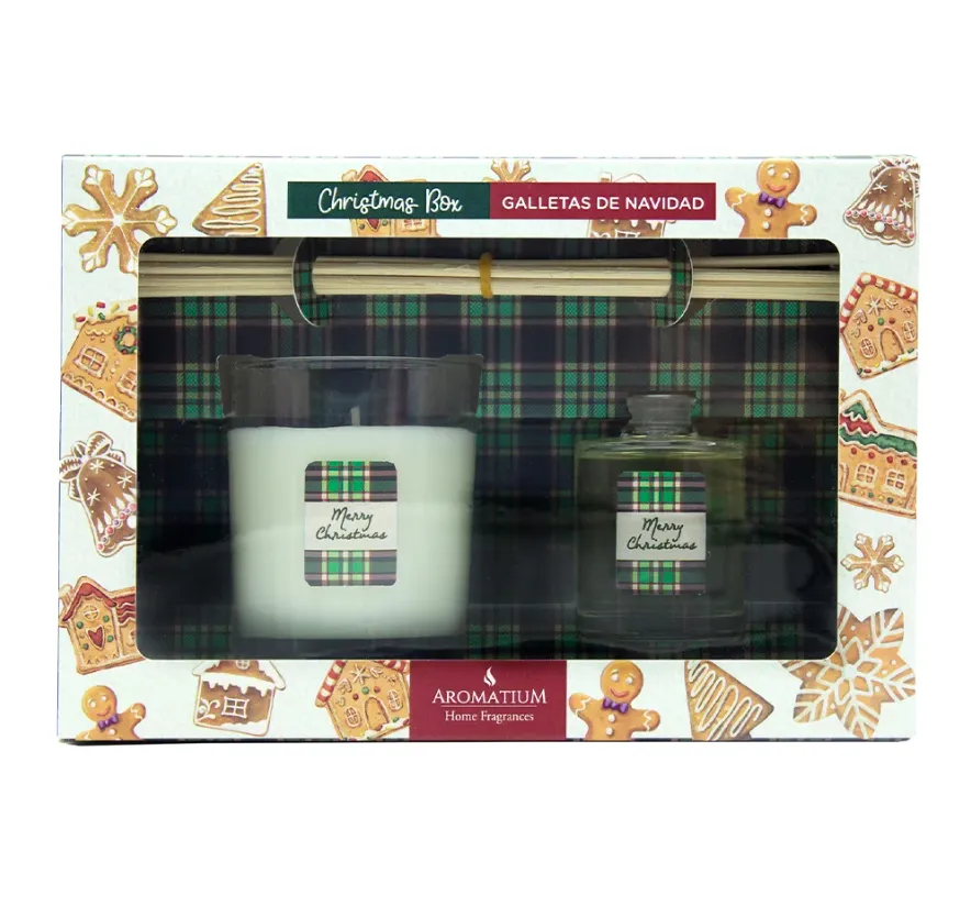 Set Xmas Cookies:mirisna sveća u čaši, difuzer i 5 štapica Lumar